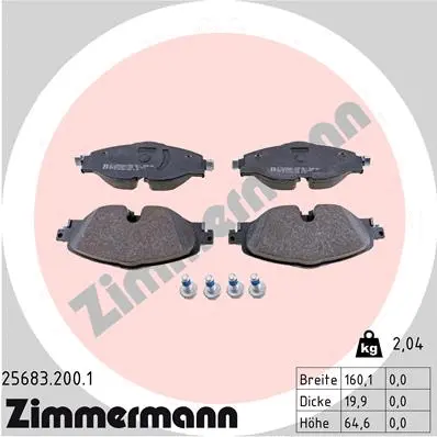 Kit de plaquettes de frein, frein à disque ZIMMERMANN 25683.200.1