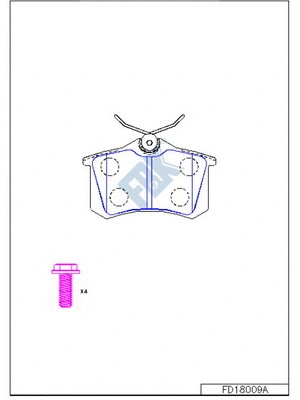 Kit de plaquettes de frein, frein à disque FBK FD18009A