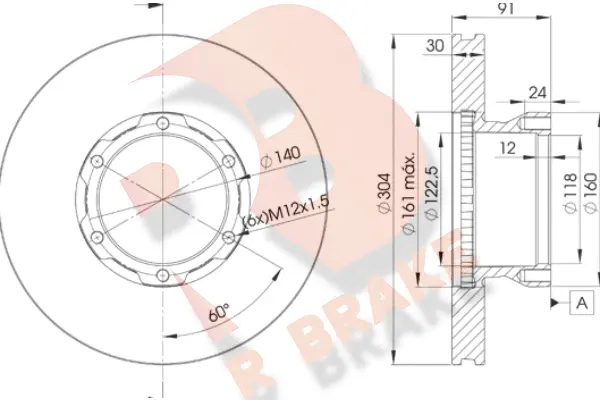 Disque de frein R BRAKE 78RBD14240