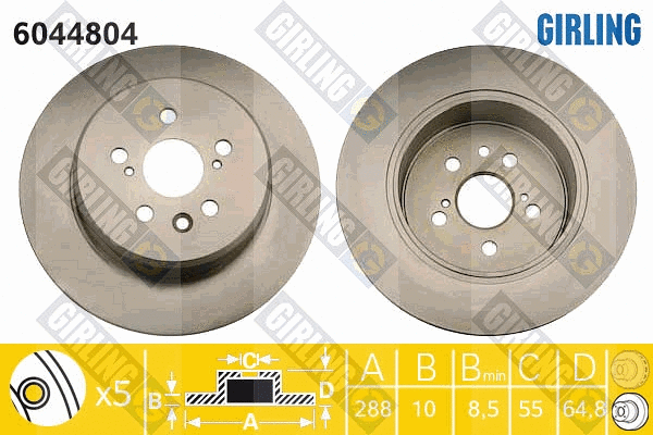 Disque de frein GIRLING 6044804
