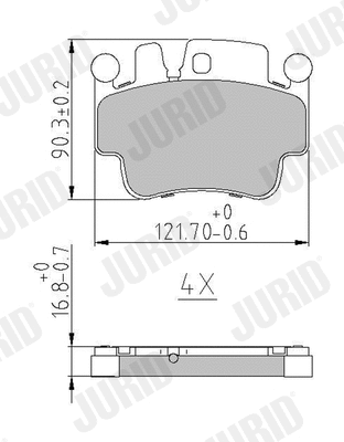 Kit de plaquettes de frein, frein à disque JURID 573725J
