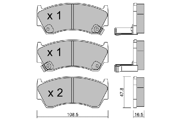 Kit de plaquettes de frein, frein à disque AISIN BPNI-1012
