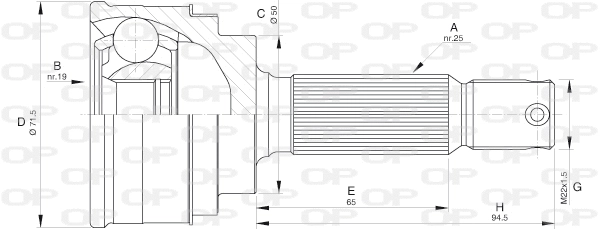 Jeu de joints, arbre de transmission OPEN PARTS CVJ5578.10