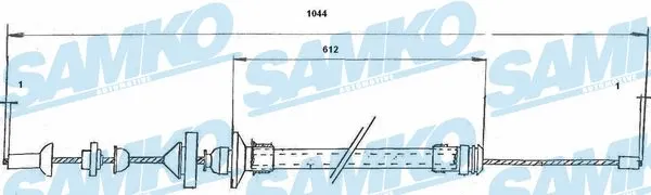 Tirette à câble, commande d'embrayage SAMKO C0176C
