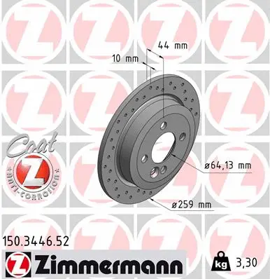 Disque de frein ZIMMERMANN 150.3446.52