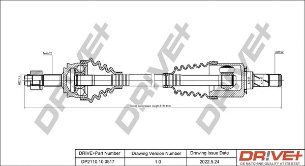 Arbre de transmission Dr!ve+ DP2110.10.0517