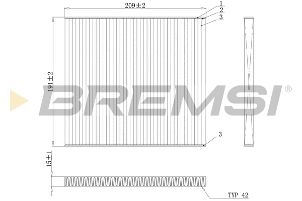 Filtre, air de l'habitacle BREMSI FC0883