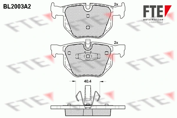 Kit de plaquettes de frein, frein à disque FTE 9010589