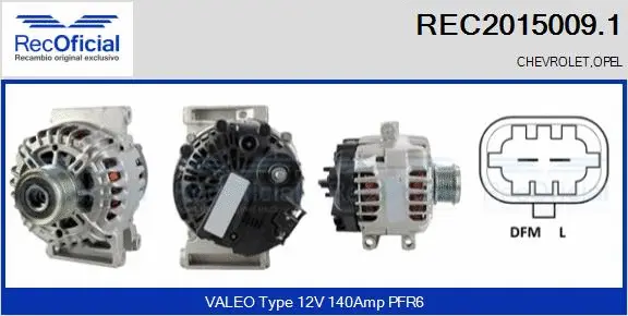 Alternateur RECOFICIAL REC2015009.1
