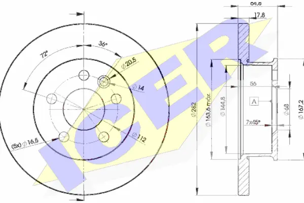 Disque de frein ICER 78BD3012-2
