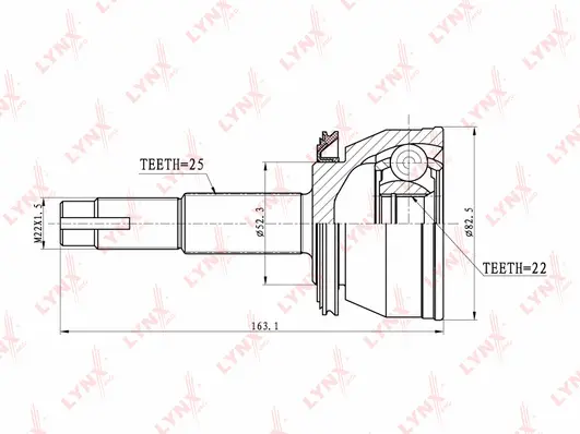 Jeu de joints, arbre de transmission LYNXAUTO CO-5708
