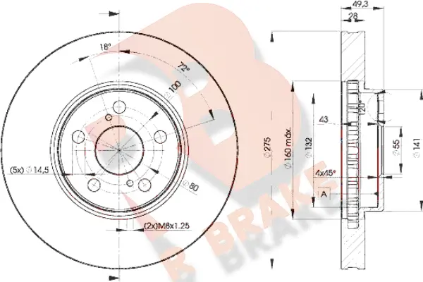 Disque de frein R BRAKE 78RBD20600