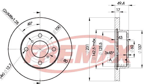 Disque de frein FREMAX BD-6044