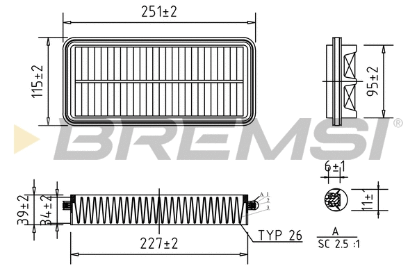 Filtre à air BREMSI FA0609