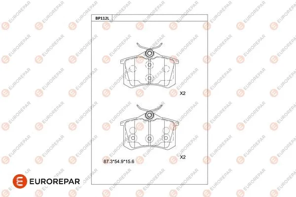 Kit de plaquettes de frein, frein à disque EUROREPAR 1681240680