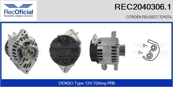 Alternateur RECOFICIAL REC2040306.1