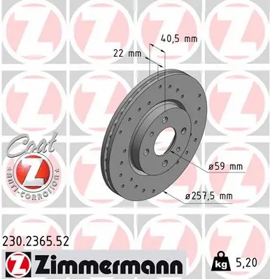 Disque de frein ZIMMERMANN 230.2365.52