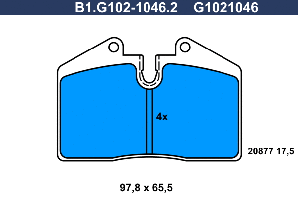 Kit de plaquettes de frein, frein à disque GALFER B1.G102-1046.2