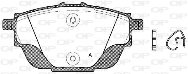 Kit de plaquettes de frein, frein à disque OPEN PARTS BPA1557.00