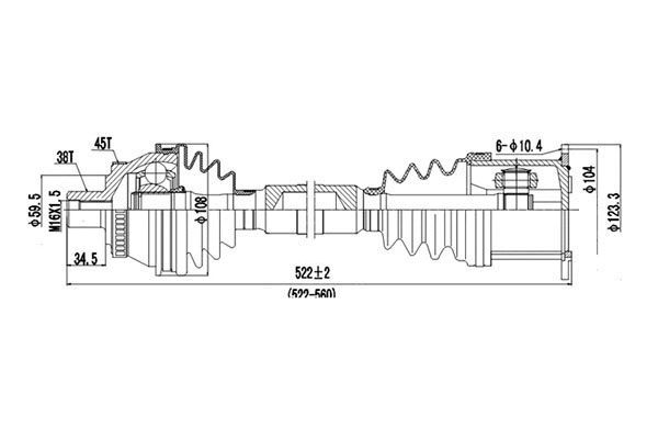 Arbre de transmission DYNAMATRIX DDS203052