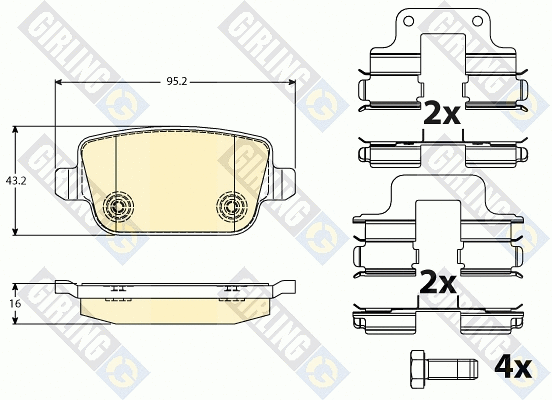 Kit de plaquettes de frein, frein à disque GIRLING 6117091