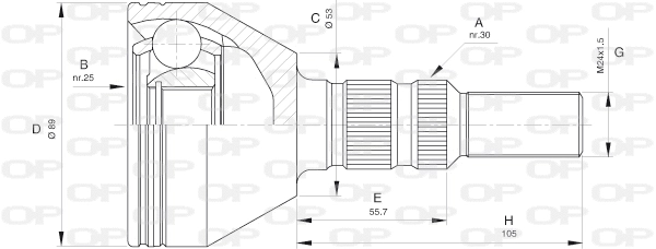 Jeu de joints, arbre de transmission OPEN PARTS CVJ5440.10