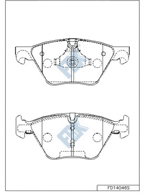Kit de plaquettes de frein, frein à disque FBK FD14046S