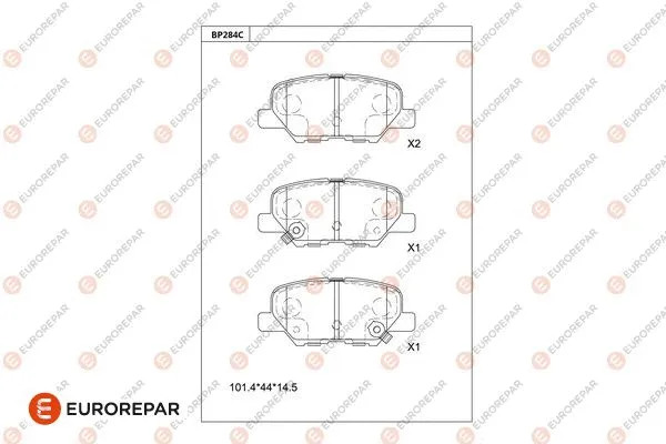 Kit de plaquettes de frein, frein à disque EUROREPAR 1681223480