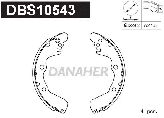 Jeu de mâchoires de frein DANAHER DBS10543