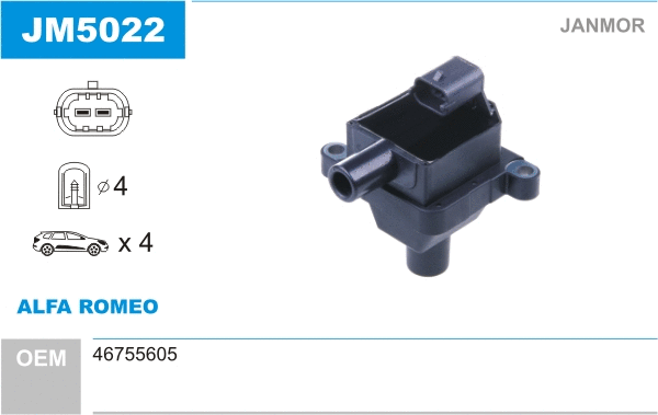 Bobine d'allumage JANMOR JM5022