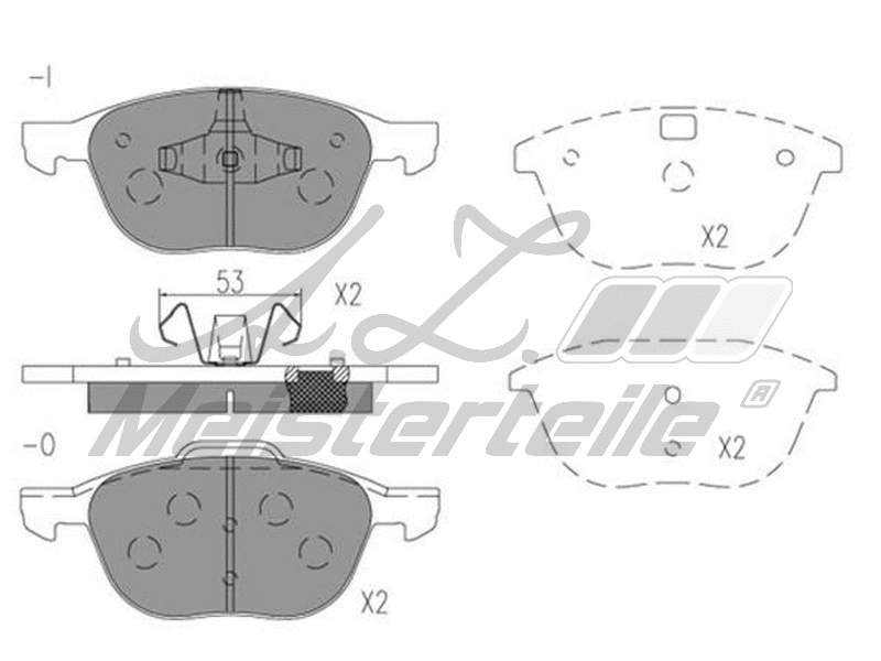Kit de plaquettes de frein, frein à disque A.Z. Meisterteile AZMT-44-022-2062