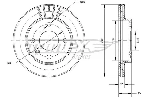 Disque de frein TOMEX Brakes TX 70-40