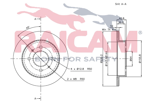 Disque de frein RAICAM RD00347