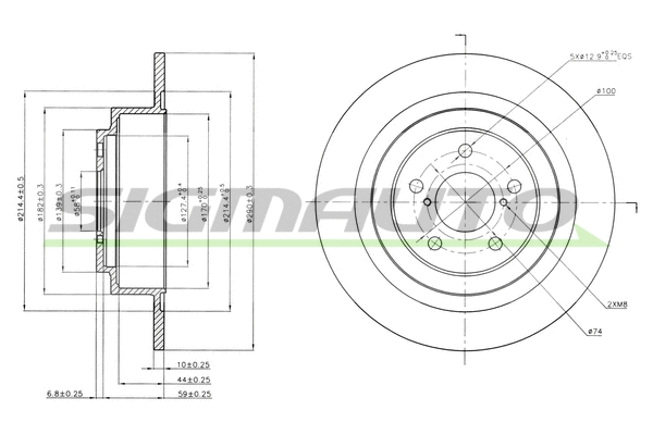 Disque de frein SIGMAUTO DBB647S