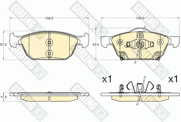 Kit de plaquettes de frein, frein à disque GIRLING 6136006