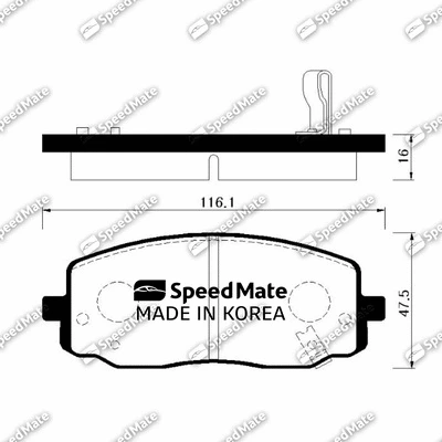 Kit de plaquettes de frein, frein à disque SpeedMate SM-BPK027