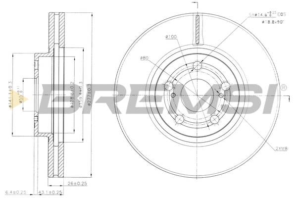 Disque de frein BREMSI CD7508V