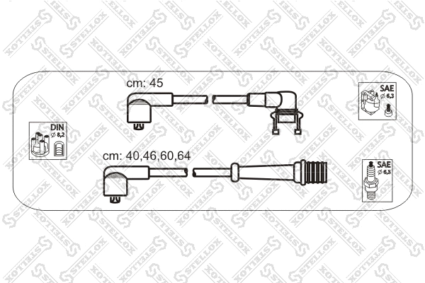 Kit de câbles d'allumage STELLOX 10-38163-SX