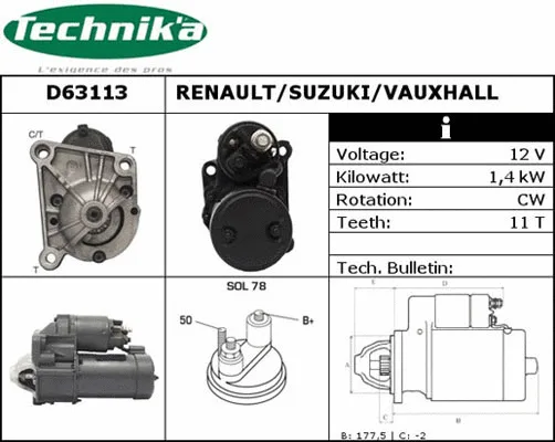 Démarreur Technika D63113