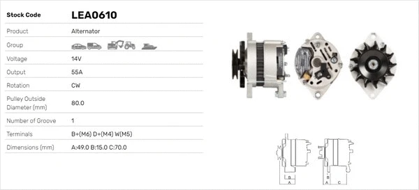 Alternateur LUSA LEA0610