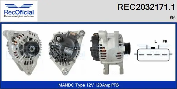 Alternateur RECOFICIAL REC2032171.1