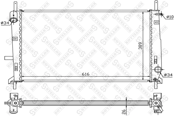 Radiateur, refroidissement du moteur STELLOX 10-25291-SX