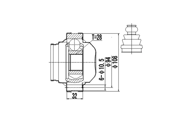 Jeu de joints, arbre de transmission DYNAMATRIX DCV661002