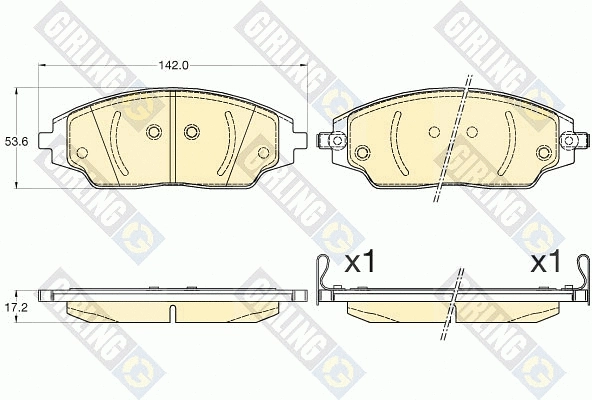 Kit de plaquettes de frein, frein à disque GIRLING 6135796