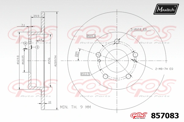 Disque de frein MAXTECH 857083