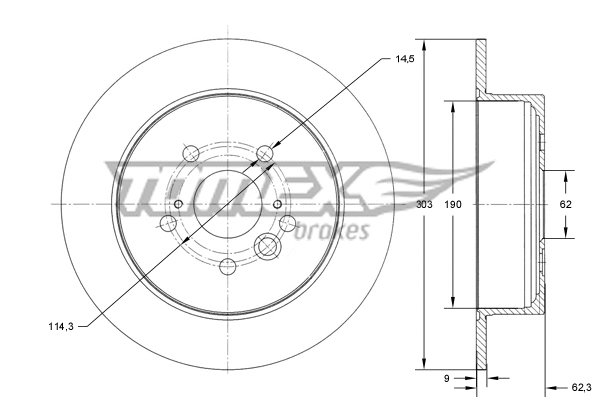 Disque de frein TOMEX Brakes TX 71-91