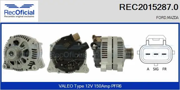 Alternateur RECOFICIAL REC2015287.0