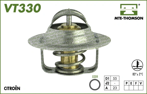 Thermostat, liquide de refroidissement MTE-THOMSON VT330.83