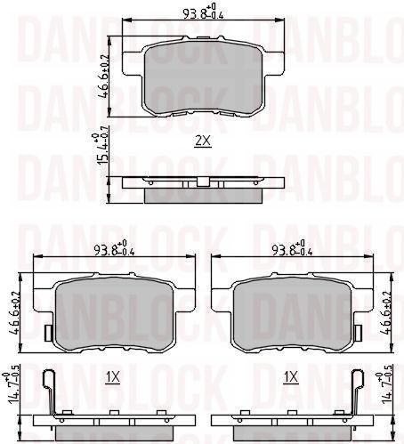 Kit de plaquettes de frein, frein à disque DANBLOCK DB 510728