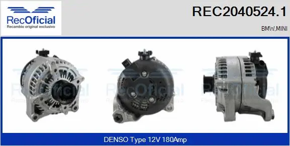 Alternateur RECOFICIAL REC2040524.1